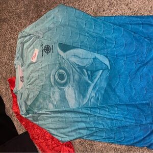 Blue Fish Scale Long Sleeve Shirt